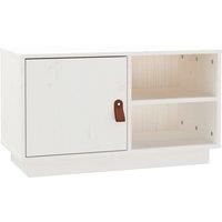 Vidaxl Tv Cabinet White 70X34X40 Cm Solid Wood Pine, White