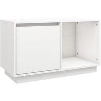 vidaXL TV Cabinet White 74x35x44 cm Solid Wood Pine, White