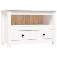 Vidaxl Tv Cabinet White 79X35X52 Cm Solid Wood Pine, White