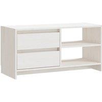 Vidaxl Tv Cabinet White 80X31X39 Cm Solid Pinewood, White