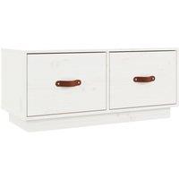 Vidaxl Tv Cabinet White 80X34X35 Cm Solid Wood Pine, White