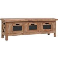 vidaXL TV Cabinet with 3 Drawers 120x30x40 cm Solid Mahogany Wood, Brown
