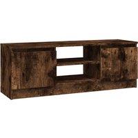 Vidaxl Tv Cabinet With Door Smoked Oak 102X30X36 Cm, Brown