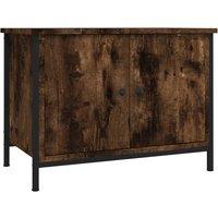 Vidaxl Tv Cabinet With Doors Smoked Oak 60X35X45 Cm Engineered Wood, Brown