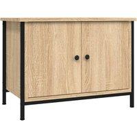 Vidaxl Tv Cabinet With Doors Sonoma Oak 60X35X45 Cm Engineered Wood, Brown