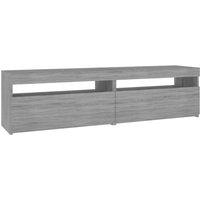 Vidaxl Tv Cabinet With Led Lights 2 Pcs Grey Sonoma 75X35X40 Cm, Grey