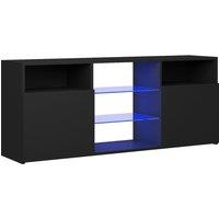 vidaXL TV Cabinet with LED Lights Black 120x30x50 cm, Black