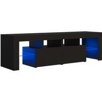 vidaXL TV Cabinet with LED Lights Black 140x36.5x40 cm, Black