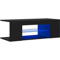vidaXL TV Cabinet with LED Lights Black 90x39x30 cm, Black