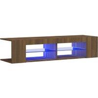 vidaXL TV Cabinet with LED Lights Brown Oak 135x39x30 cm, Brown