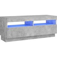 vidaXL TV Cabinet with LED Lights Concrete Grey 100x35x40 cm, Grey