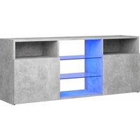 vidaXL TV Cabinet with LED Lights Concrete Grey 120x30x50 cm, Grey