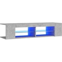 vidaXL TV Cabinet with LED Lights Concrete Grey 135x39x30 cm, Grey