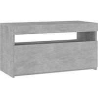 vidaXL TV Cabinet with LED Lights Concrete Grey 75x35x40 cm, Grey