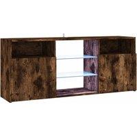 vidaXL TV Cabinet with LED Lights Smoked Oak 120x30x50 cm, Brown