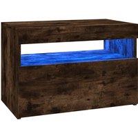 vidaXL TV Cabinet with LED Lights Smoked Oak 60x35x40 cm, Brown