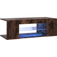 vidaXL TV Cabinet with LED Lights Smoked Oak 90x39x30 cm, Brown