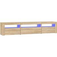 vidaXL TV Cabinet with LED Lights Sonoma Oak 195x35x40 cm, Brown