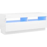 vidaXL TV Cabinet with LED Lights White 100x35x40 cm, White