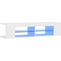 vidaXL TV Cabinet with LED Lights White 135x39x30 cm, White