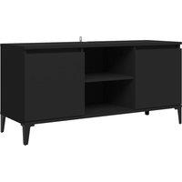 Vidaxl Tv Cabinet With Metal Legs Black 103.5X35X50 Cm, Black