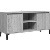 Vidaxl Tv Cabinet With Metal Legs Grey Sonoma 103.5X35X50 Cm, Grey