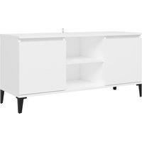 Vidaxl Tv Cabinet With Metal Legs White 103.5X35X50 Cm, White