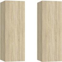 Vidaxl Tv Cabinets 2 Pcs Sonoma Oak 30.5X30X90 Cm Engineered Wood, Brown