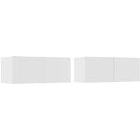 Vidaxl Tv Cabinets 2 Pcs White 80X30X30 Cm Engineered Wood, White