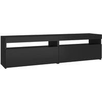vidaXL TV Cabinets 2 pcs with LED Lights Black 75x35x40 cm, Black