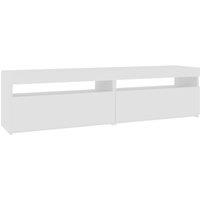 vidaXL TV Cabinets 2 pcs with LED Lights High Gloss White 75x35x40 cm, White