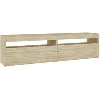 vidaXL TV Cabinets 2 pcs with LED Lights Sonoma Oak 75x35x40 cm, Brown