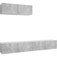 Vidaxl Tv Cabinets 3 Pcs Concrete Grey Engineered Wood, Grey