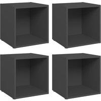 Vidaxl Tv Cabinets 4 Pcs Grey 37X35X37 Cm Engineered Wood, Grey
