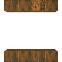 Vidaxl Tv Cabinets 4 Pcs Smoked Oak 80X30X30 Cm Engineered Wood, Brown