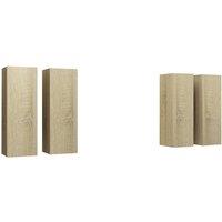 Vidaxl Tv Cabinets 4 Pcs Sonoma Oak 30.5X30X90 Cm Engineered Wood, Brown