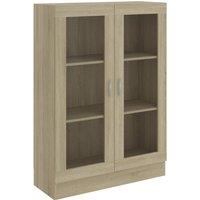 Vidaxl Vitrine Cabinet Sonoma Oak 82.5X30.5X115 Cm Engineered Wood, Brown