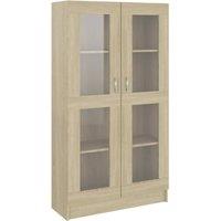 Vidaxl Vitrine Cabinet Sonoma Oak 82.5X30.5X150 Cm Engineered Wood, Brown