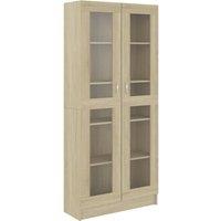 Vidaxl Vitrine Cabinet Sonoma Oak 82.5X30.5X185.5 Cm Engineered Wood, Brown