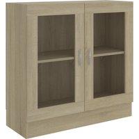 Vidaxl Vitrine Cabinet Sonoma Oak 82.5X30.5X80 Cm Engineered Wood, Brown