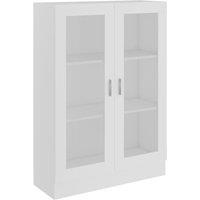 Vidaxl Vitrine Cabinet White 82.5X30.5X115 Cm Engineered Wood, White
