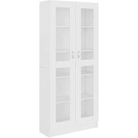 Vidaxl Vitrine Cabinet White 82.5X30.5X185.5 Cm Engineered Wood, White