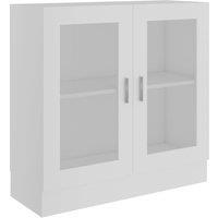 Vidaxl Vitrine Cabinet White 82.5X30.5X80 Cm Engineered Wood, White