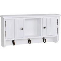 Vidaxl Wall Cabinet For Keys And Jewelery With Doors And Hooks, White