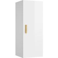 Vidaxl Wall Cabinet High Gloss White 34.5X34X90 Cm Engineered Wood, White