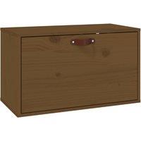 Vidaxl Wall Cabinet Honey Brown 60X30X35 Cm Solid Wood Pine, Brown