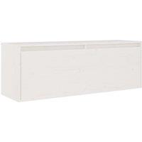vidaXL Wall Cabinet White 100x30x35 cm Solid Wood Pine, White