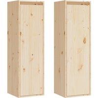 vidaXL Wall Cabinets 2 pcs 30x30x100 cm Solid Pinewood, Brown