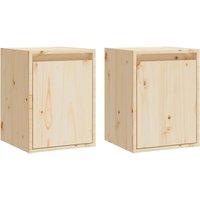 Vidaxl Wall Cabinets 2 Pcs 30X30X40 Cm Solid Wood Pine, Brown