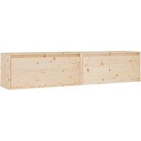 Vidaxl Wall Cabinets 2 Pcs 80X30X35 Cm Solid Wood Pine, Brown